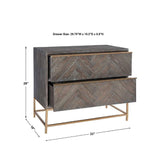 Oak Herringbone 2-Drawer Chest by Uttermost Armistead, alternate view 6