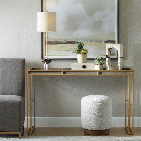 Modern European furniture - Black Shagreen Look Console Table - www.oroa.com