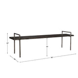 Gray Acacia Wood Bench by Uttermost Chandos, alternate view 5