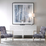 Modern European furniture - Geometric Carved 3-Drawer Chest - www.oroa.com