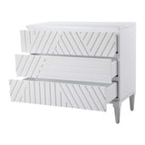 Modern European furniture - Geometric Carved 3-Drawer Chest - www.oroa.com