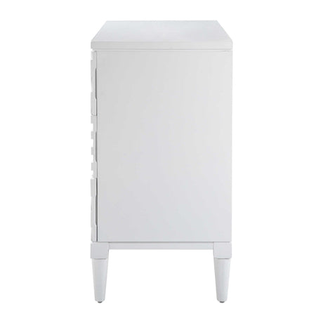 Modern European furniture - Geometric Carved 3-Drawer Chest - www.oroa.com
