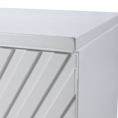 Modern European furniture - Geometric Carved 3-Drawer Chest - www.oroa.com