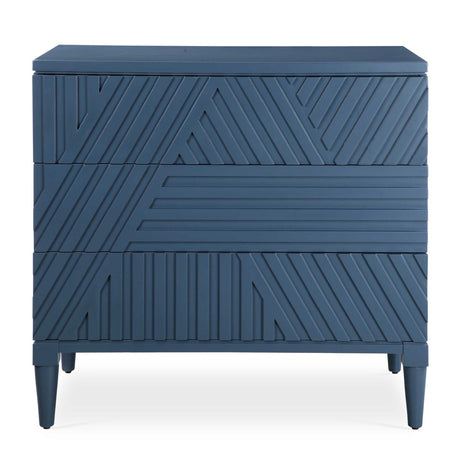 Modern European furniture - Geometric Carved 3-Drawer Chest - www.oroa.com