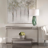 Modern European furniture - Brushed Nickel Console Table - www.oroa.com