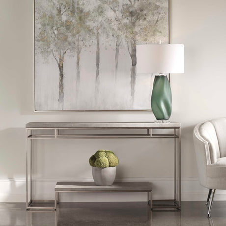 Modern European furniture - Brushed Nickel Console Table - www.oroa.com
