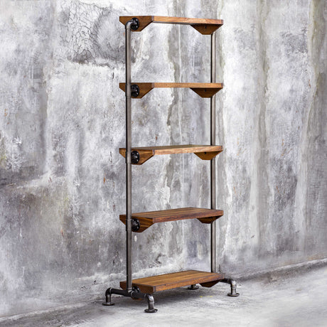 Modern European furniture - Acacia Wood 5-Shelf Bookcase - www.oroa.com