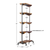 Modern European furniture - Acacia Wood 5-Shelf Bookcase - www.oroa.com