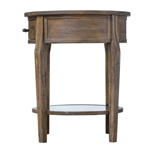 Modern European furniture - Wooden Round 1-Drawer Side Table - www.oroa.com