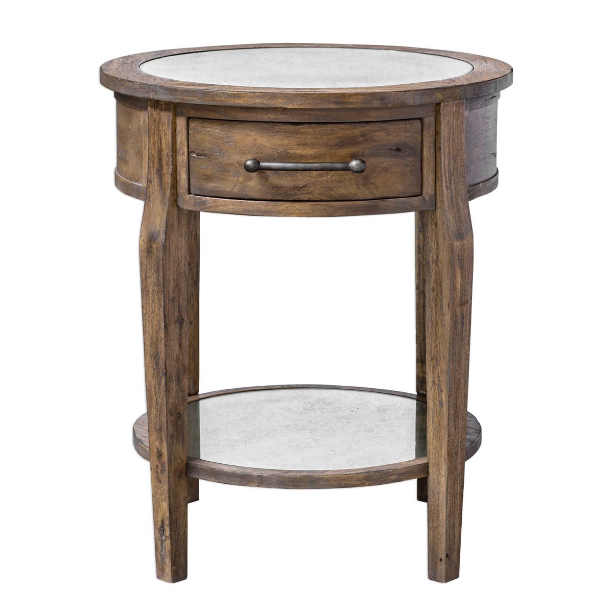 Modern European furniture - Wooden Round 1-Drawer Side Table - www.oroa.com