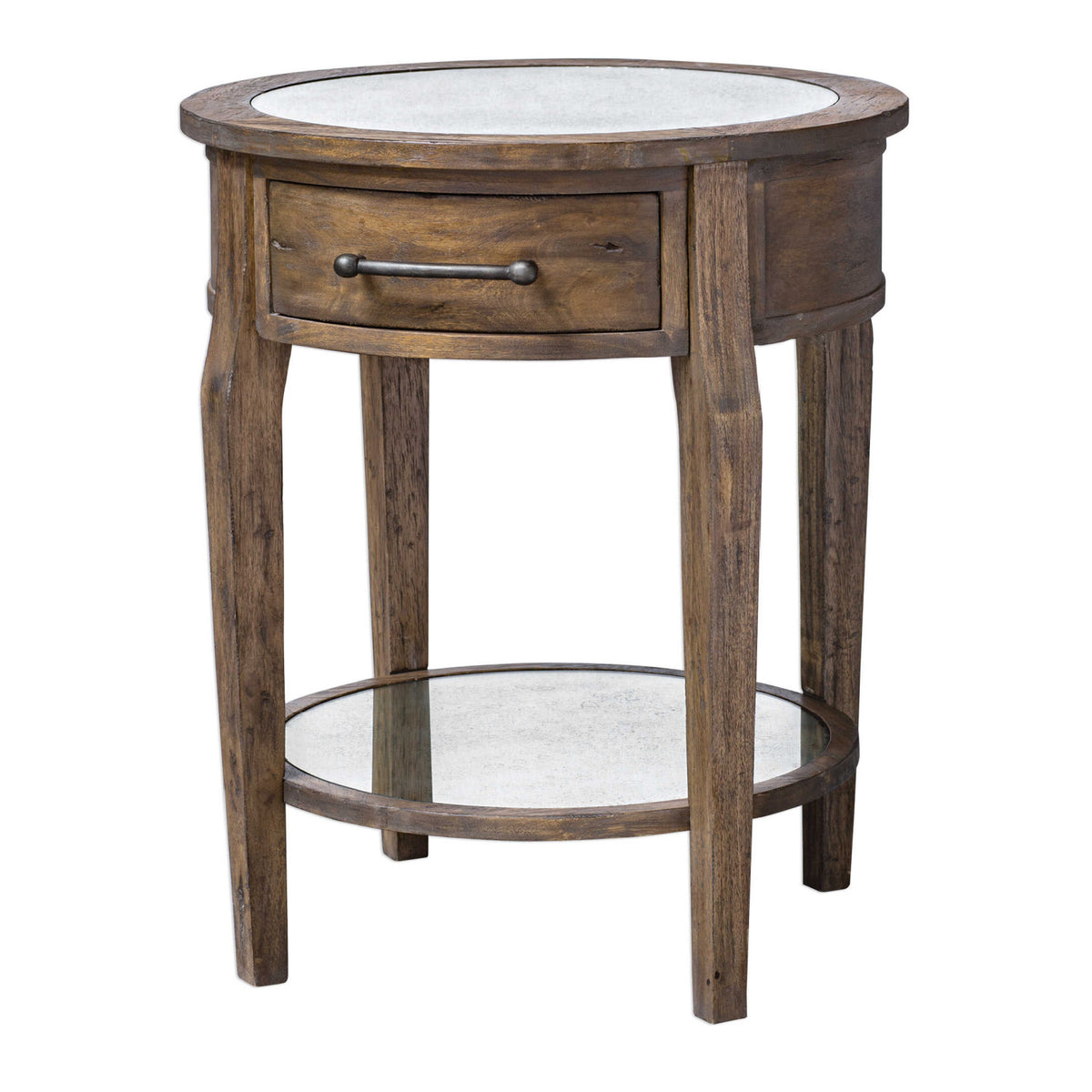 Modern European furniture - Wooden Round 1-Drawer Side Table - www.oroa.com