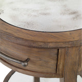 Modern European furniture - Wooden Round 1-Drawer Side Table - www.oroa.com