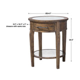 Modern European furniture - Wooden Round 1-Drawer Side Table - www.oroa.com