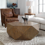 Modern European furniture - Faceted Mango Veneer Coffee Table - www.oroa.com