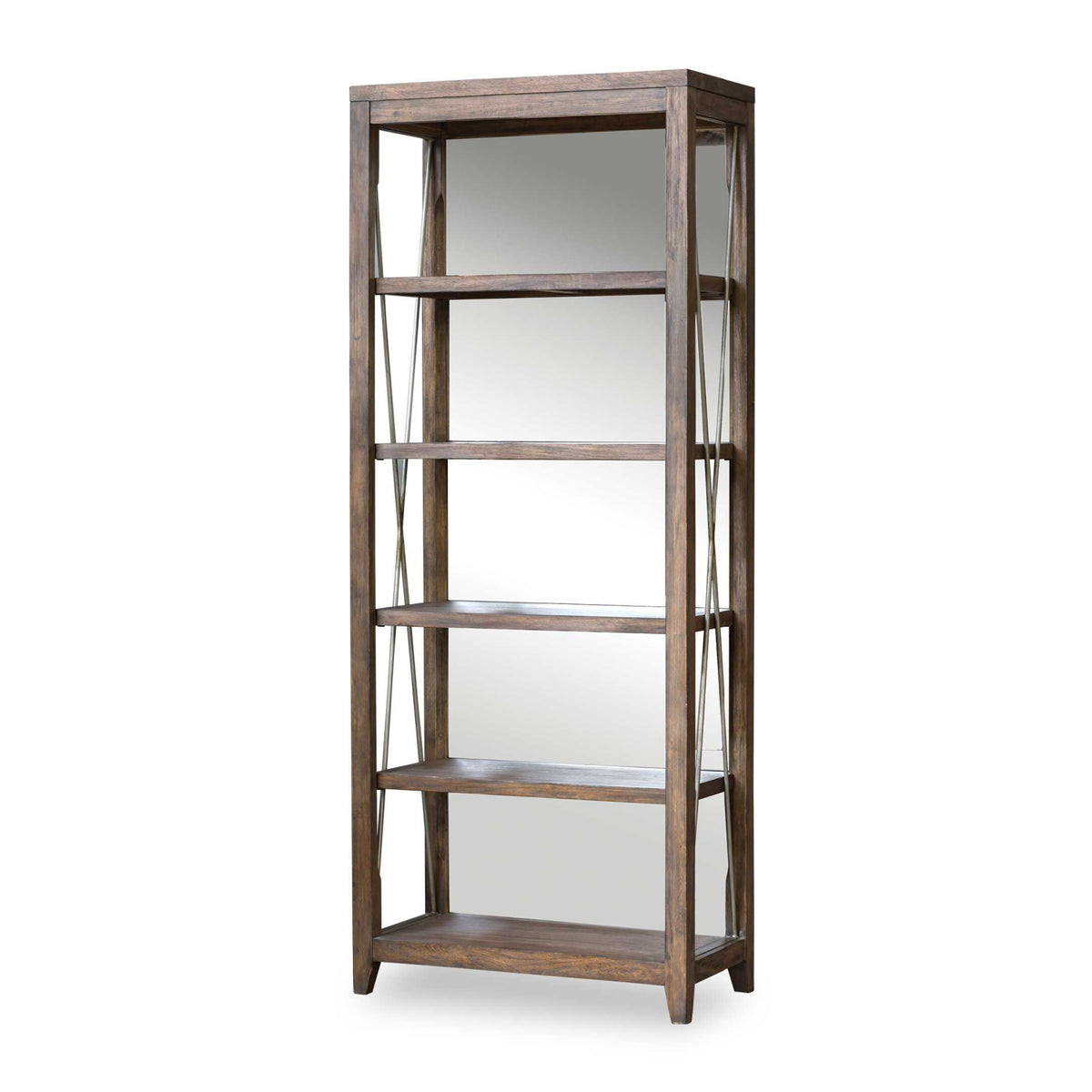 Modern European furniture - Weathered Oak Mirrored Bookshelf - www.oroa.com
