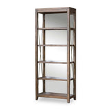 Modern European furniture - Weathered Oak Mirrored Bookshelf - www.oroa.com
