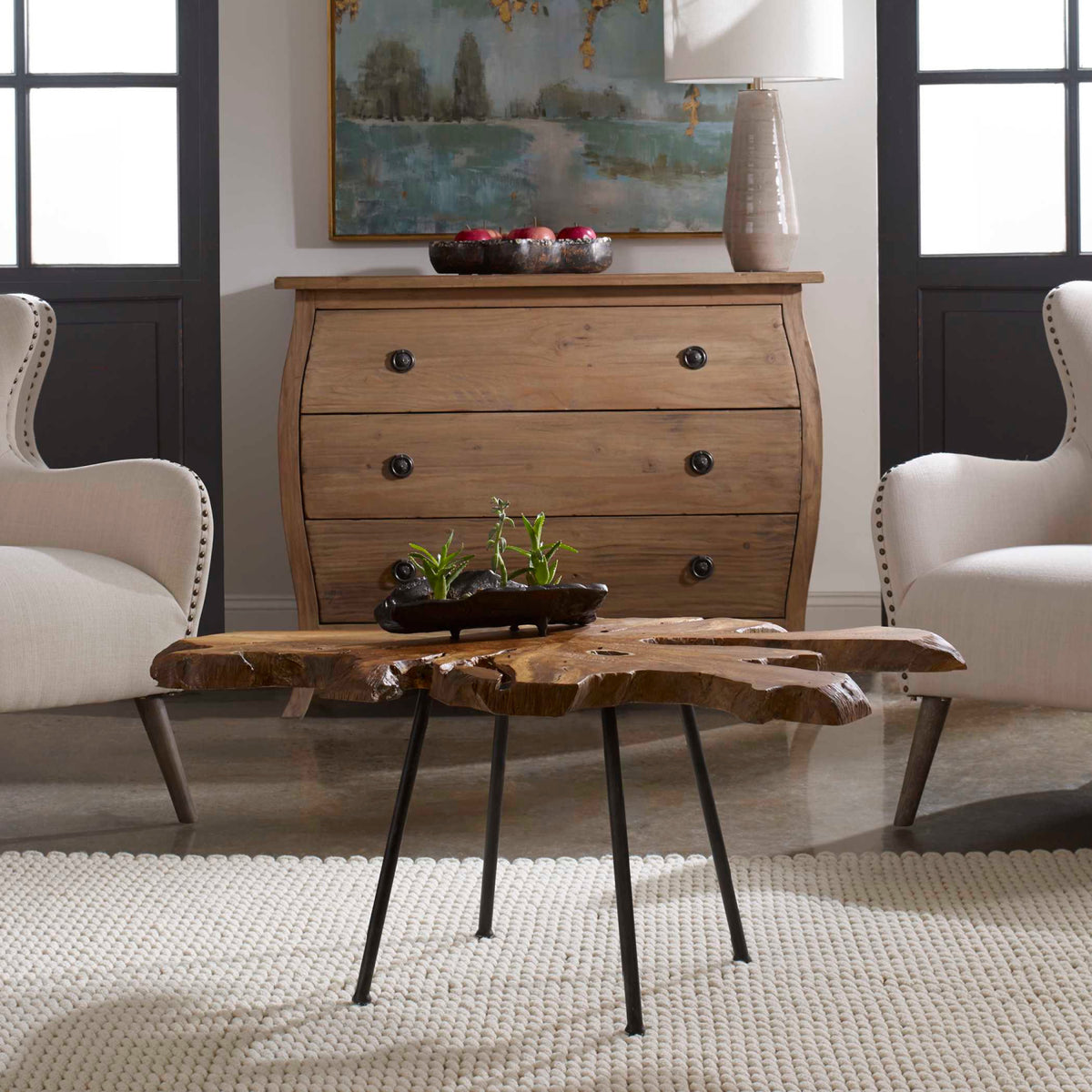 Modern European furniture - Organic Teak Wood Coffee Table - www.oroa.com
