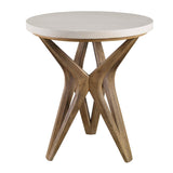 White Limestone Round Side Table by Uttermost Marnie, alternate view 4