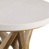 White Limestone Round Side Table by Uttermost Marnie, alternate view 5
