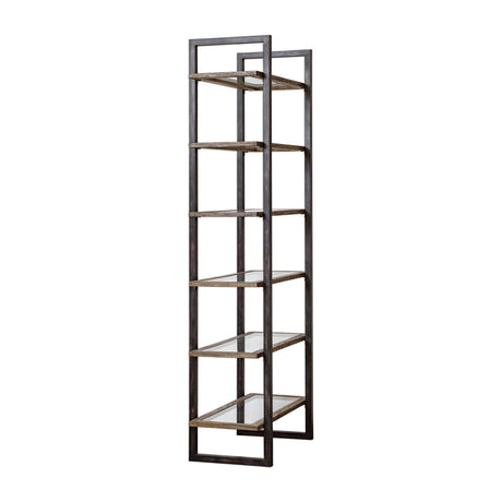 Modern European furniture - Iron Frame 6-Shelf Bookcase - www.oroa.com