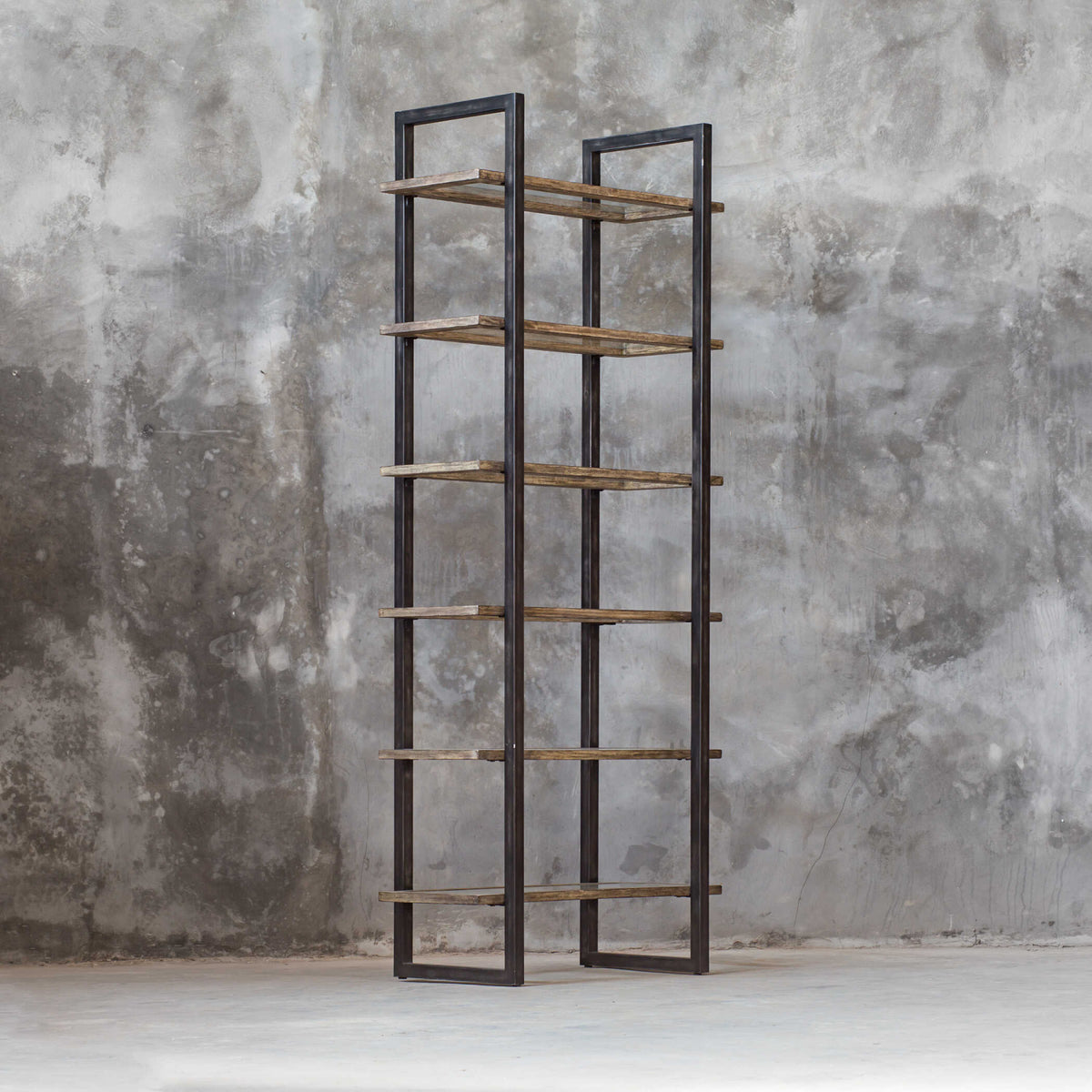 Modern European furniture - Iron Frame 6-Shelf Bookcase - www.oroa.com