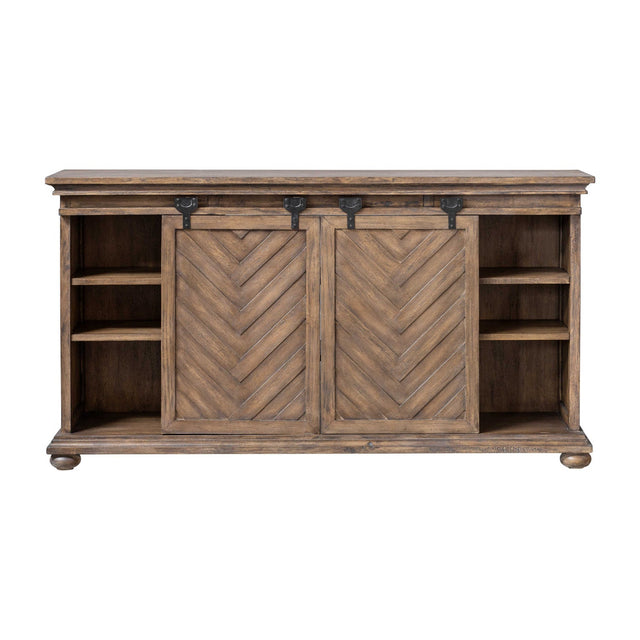 Wooden Chevron Media Console by Uttermost Primalia