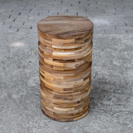 Modern European furniture - Solid Acacia Round Side Table - www.oroa.com