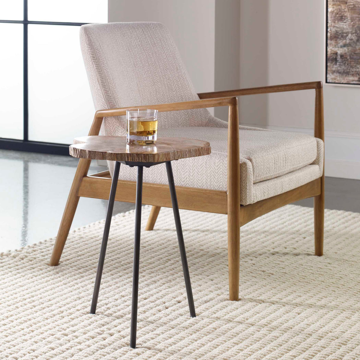 Petrified Wood Accent Table by Uttermost Mircea, alternate view 2