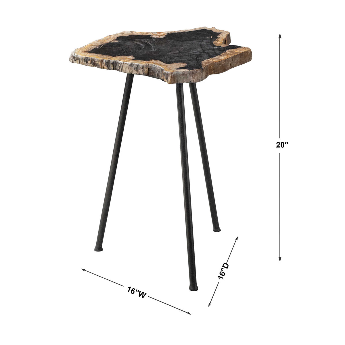 Petrified Wood Accent Table by Uttermost Mircea, alternate view 9