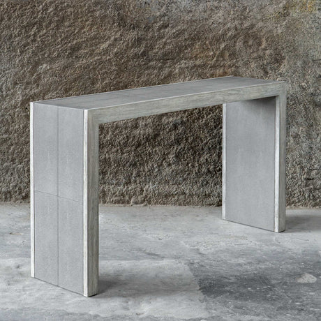 Modern European furniture - Gray Shagreen Look Console Table - www.oroa.com
