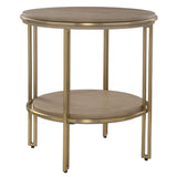 Brushed Brass Framed Side Table by Uttermost Elise