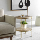 Brushed Brass Framed Side Table by Uttermost Elise, alternate view 2