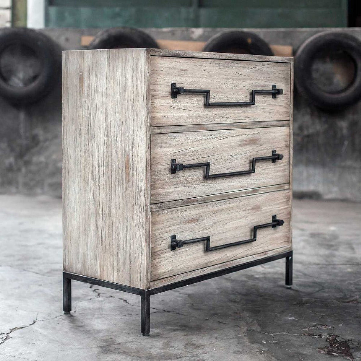 Modern European furniture - Mango Wood 3-Drawer Accent Chest - www.oroa.com