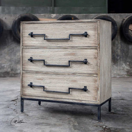Modern European furniture - Mango Wood 3-Drawer Accent Chest - www.oroa.com