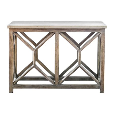 Natural White Limestone Console Table by Uttermost Catali