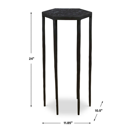 Modern European furniture - Black Hexagonal Accent Table - www.oroa.com