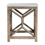 Modern European furniture - Natural Limestone Square Side Table - www.oroa.com