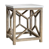 Modern European furniture - Natural Limestone Square Side Table - www.oroa.com