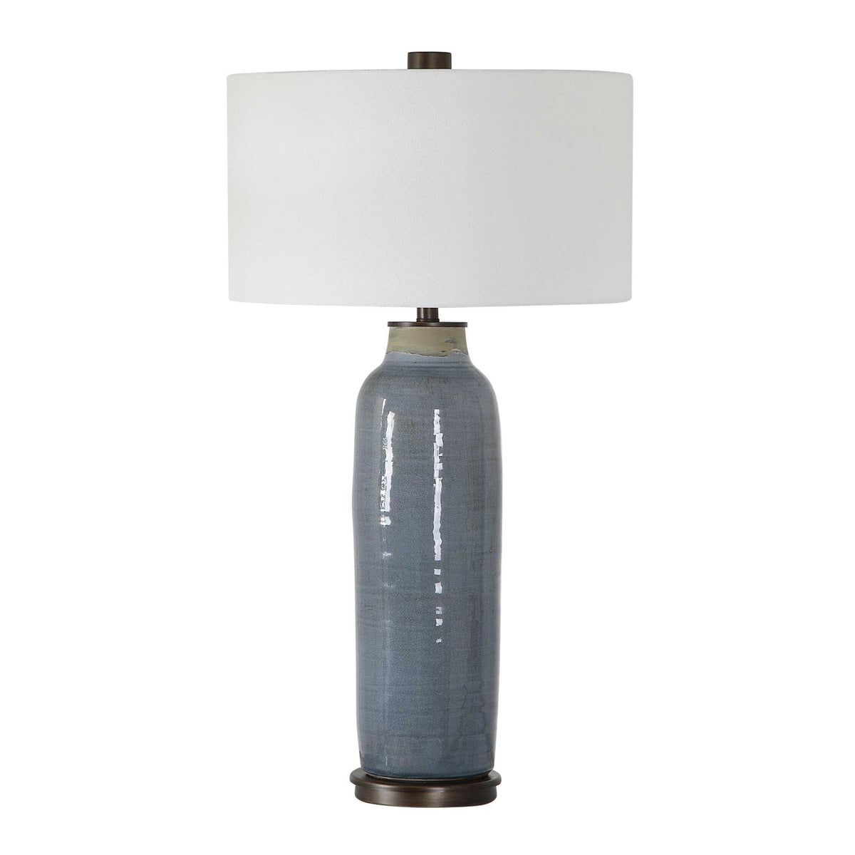 Modern European furniture - Distressed Blue Ceramic Table Lamp - www.oroa.com