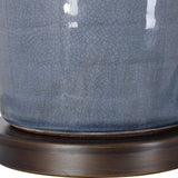 Modern European furniture - Distressed Blue Ceramic Table Lamp - www.oroa.com
