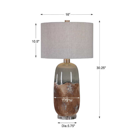 Terracotta & Green Ceramic Table Lamp by Uttermost Maggie, alternate view 6
