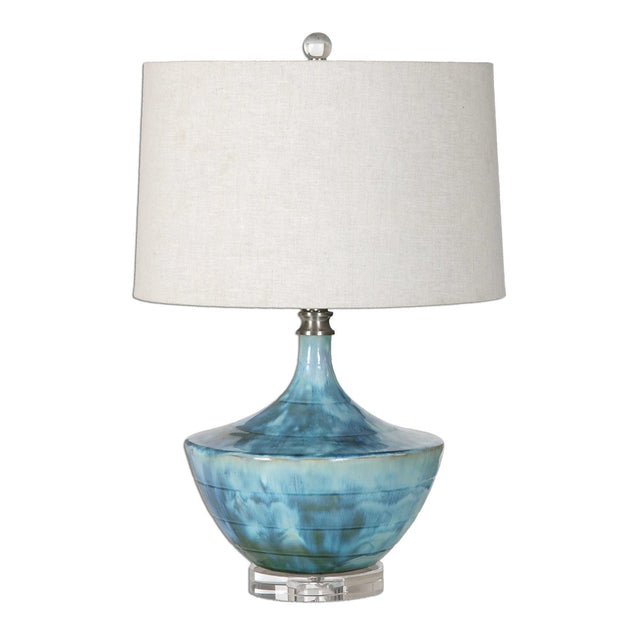 Modern European furniture - Blue Tie-Dyed Ceramic Table Lamp by Uttermost Chasida - www.oroa.com