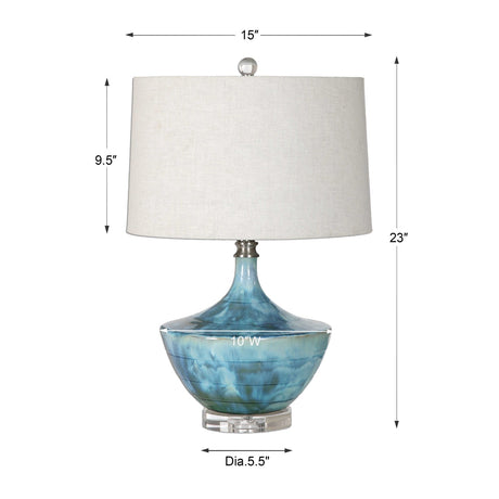 Modern European furniture - Blue Tie-Dyed Ceramic Table Lamp by Uttermost Chasida - www.oroa.com