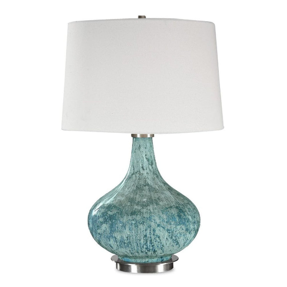 Modern European furniture - Bulbous Blue Glass Table Lamp by Uttermost Celinda - www.oroa.com