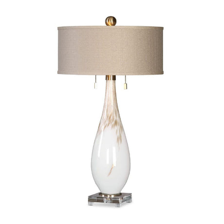Glass Base Linen Table Lamp | Uttermost Cardoni - www.oroa.com