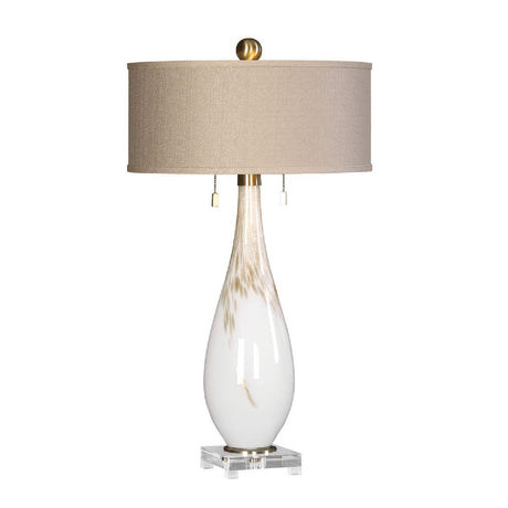 Glass Base Linen Table Lamp | Uttermost Cardoni - www.oroa.com