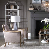 Twisted Gray Glass Table Lamp by Uttermost Anatoli, alternate view 4