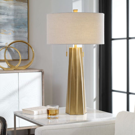 Antique Brass Table Lamp by Uttermost Maris, alternate view 6