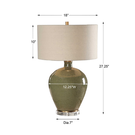 Green Glazed Ceramic Table Lamp by Uttermost Elva, alternate view 4