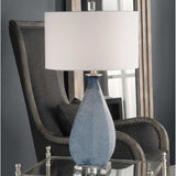 Etched Blue Glass Table Lamp by Uttermost Atlantica, alternate view 2